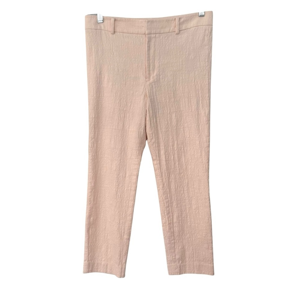 Club Monaco Remy Seersucker Slim Cropped Ankle Pants Blush Pink Peach Size 8
